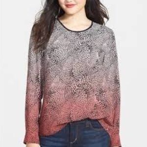 Vince Camuto Ombré Animal / Leopard Print Blouse